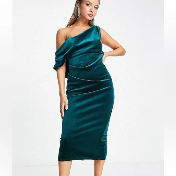 ASOS | Dresses | New Asos Velvet Midi Velvet Dress Size 6 | Poshmark
